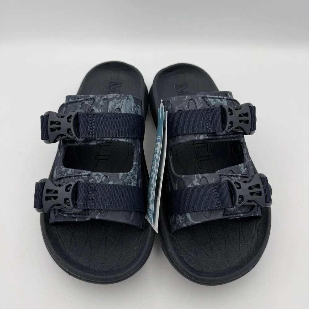 Merrell Hut Ultra Wrap Sandals Mens 7M Blue Comfort Slip On Adjustable Dad New